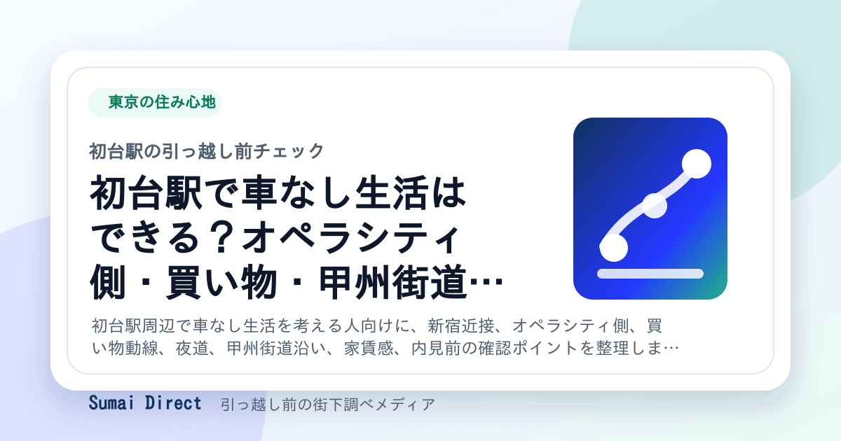 初台駅で車なし生活はできる？オペラシティ側・買い物・甲州街道沿いの住み心地の要点をまとめたSumai Directの街下調べ画像